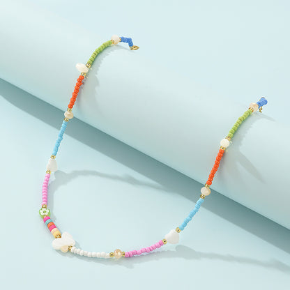 Love Butterfly Colorful Rice Bead Necklace Necklace