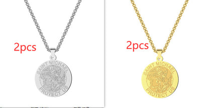 Medal Necklace Gold And Silver Michael Necklace