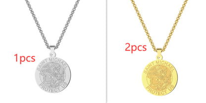 Medal Necklace Gold And Silver Michael Necklace