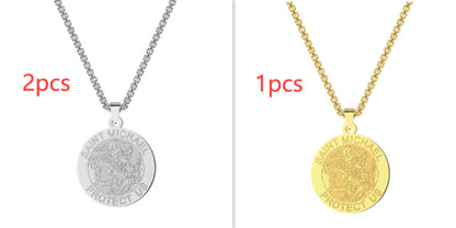 Medal Necklace Gold And Silver Michael Necklace