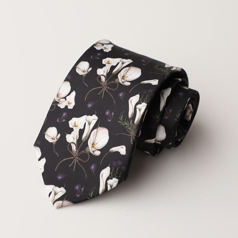 Casual Trendy Vintage Printed Silk Tie For Men