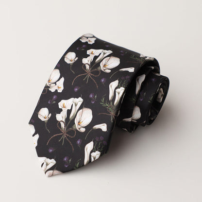Casual Trendy Vintage Printed Silk Tie For Men