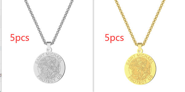 Medal Necklace Gold And Silver Michael Necklace