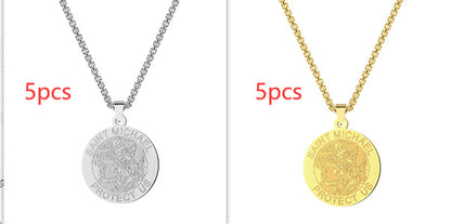 Medal Necklace Gold And Silver Michael Necklace