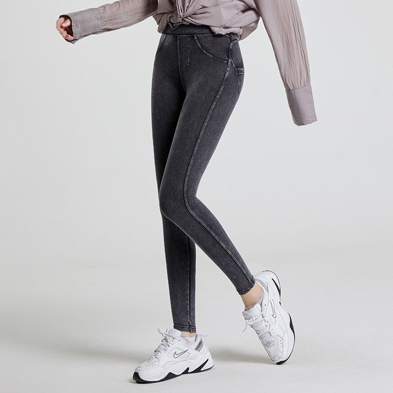 Women's Outerwear High Waist Abdominal All-match Skinny Jeans