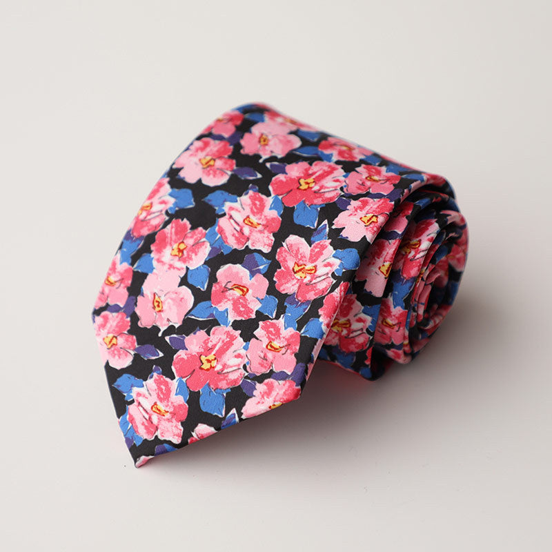 Casual Trendy Vintage Printed Silk Tie For Men