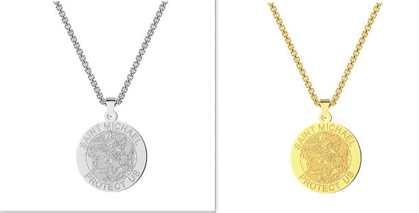 Medal Necklace Gold And Silver Michael Necklace